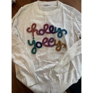 Women’s Small Holly Jolly Sparkle Glam Christmas Round Neck Casual Sweater